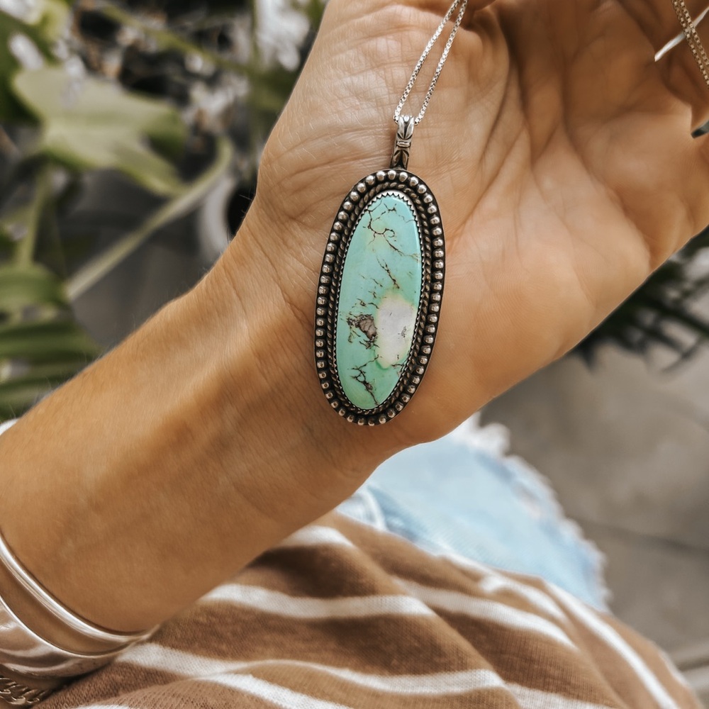 Sterling Silver Turquoise Pendant Necklace